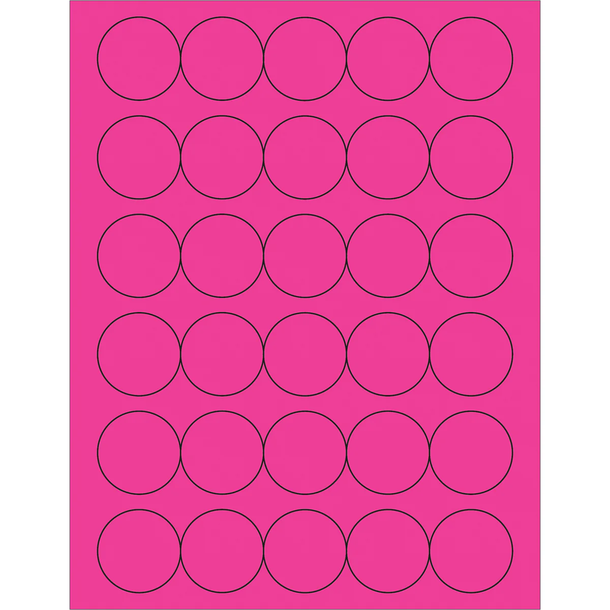 1 1/2" Fluorescent Pink Circle Laser Labels 3000/Case