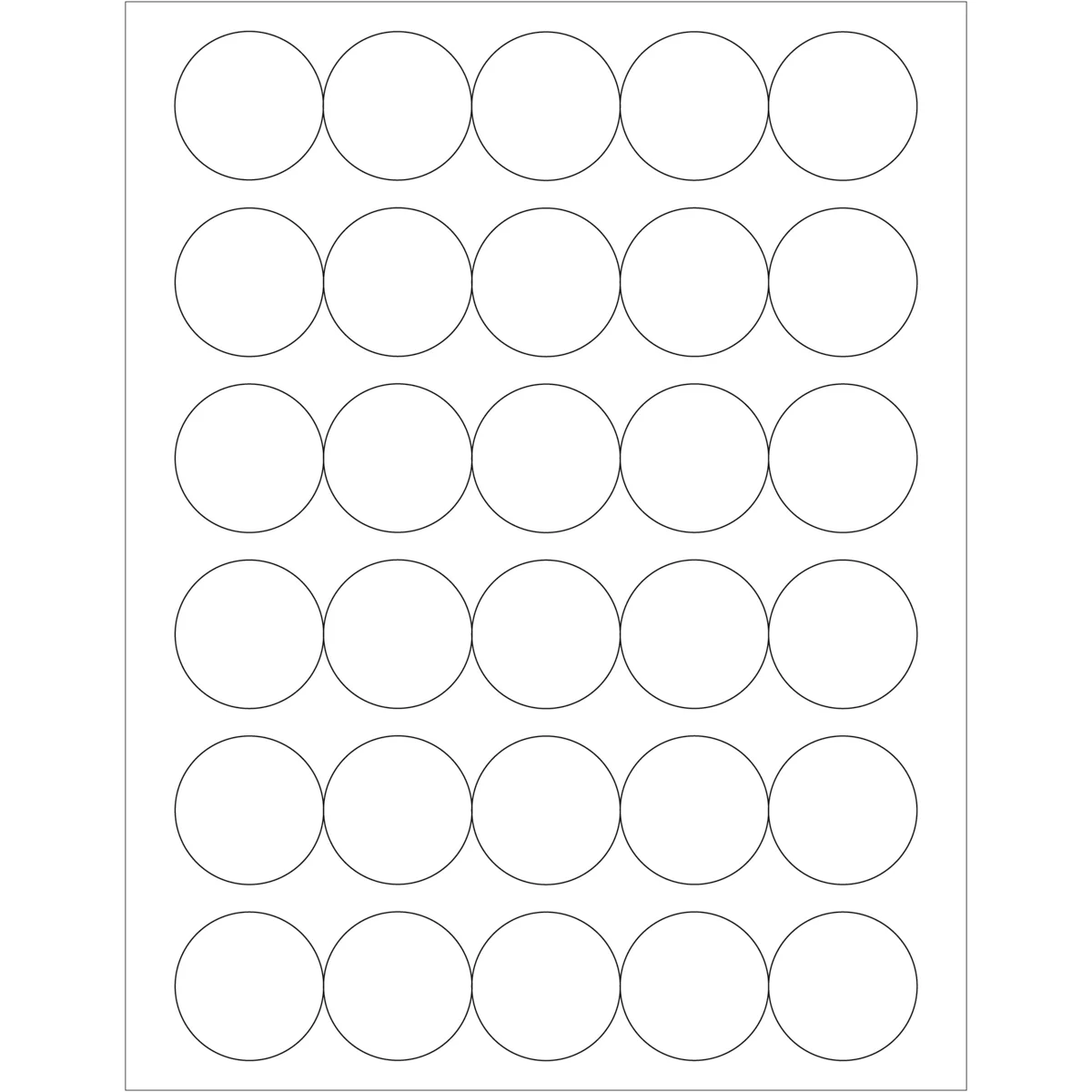 1 1/2" Glossy White Circle Laser Labels 3000/Case