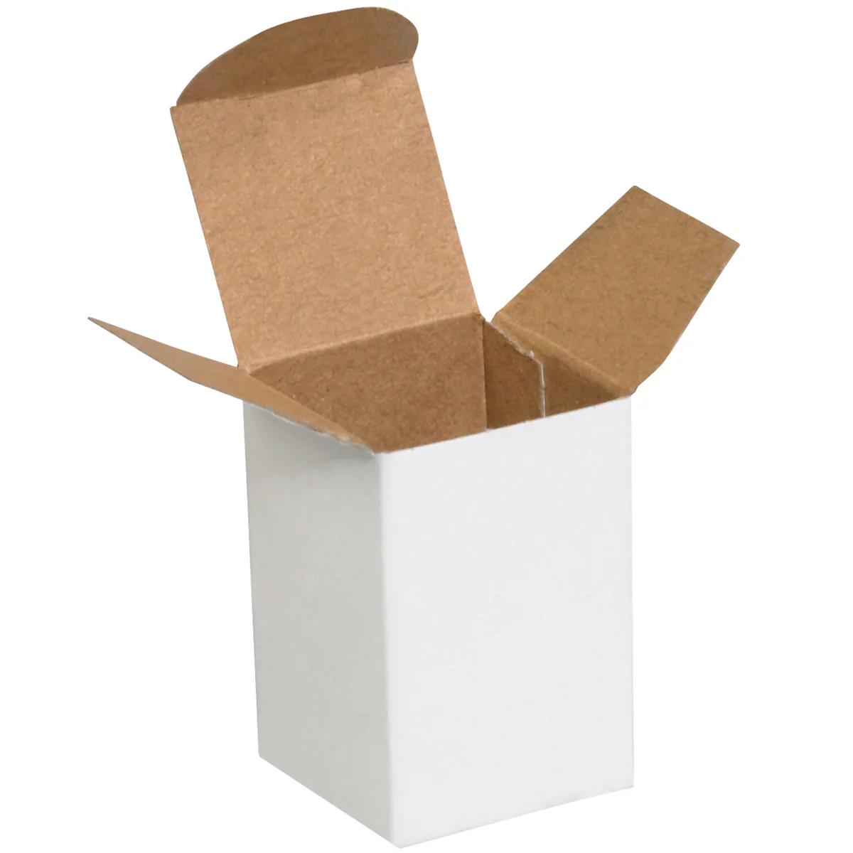 1 1/2 x 1 1/2 x 2 1/4 White 24pt 1-pc Chipboard Folding Carton 1000/Case - Image 2
