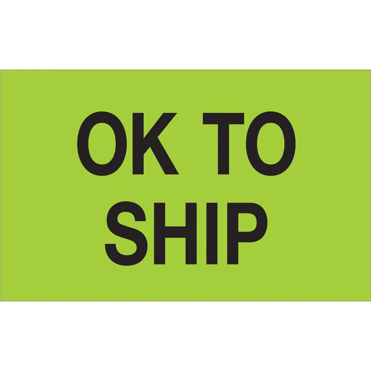 1 1/4 x 2" - "OK To Ship" (Fluorescent Green) Labels 500/Roll