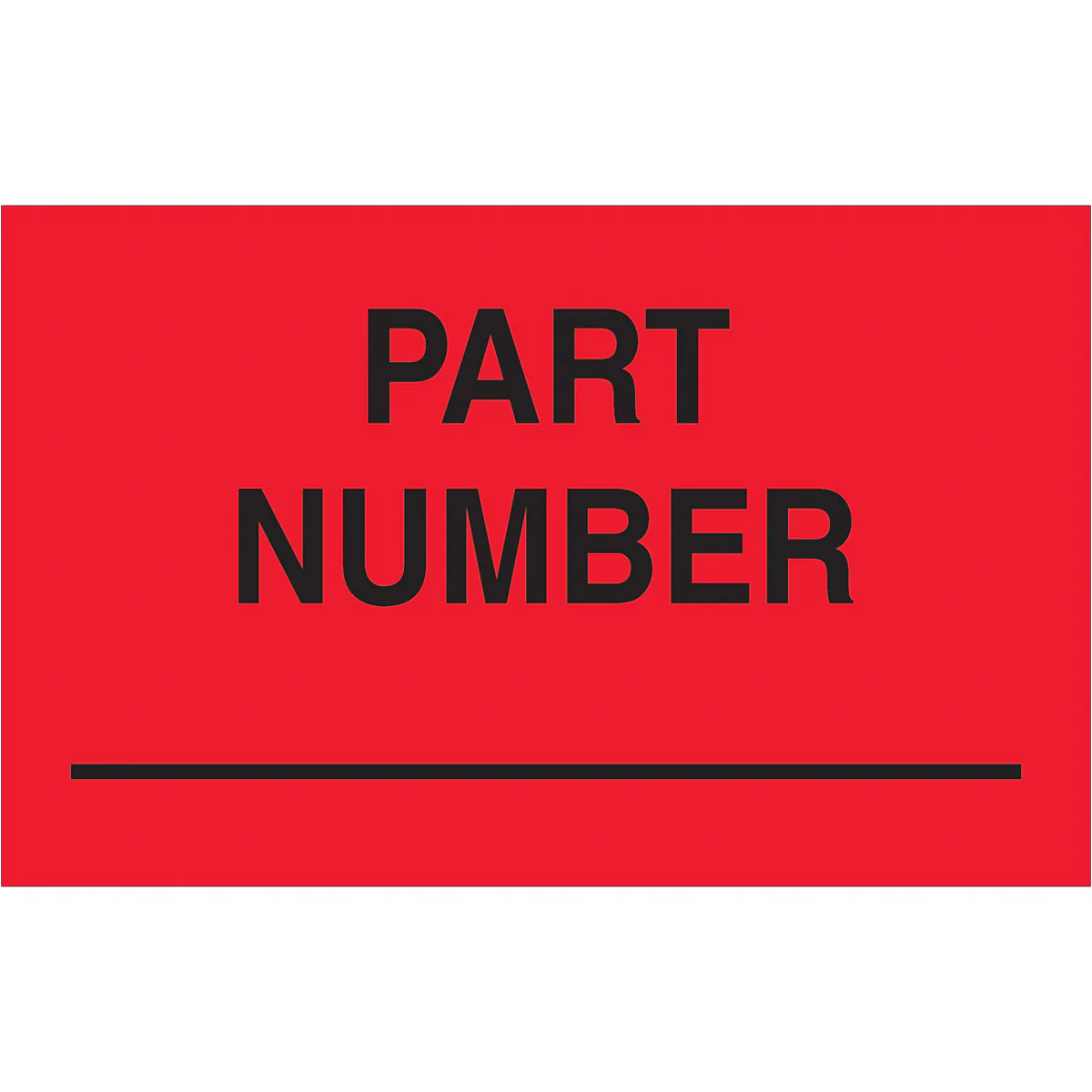 1 1/4 x 2" - "Part Number" (Fluorescent Red) Labels 500/Roll