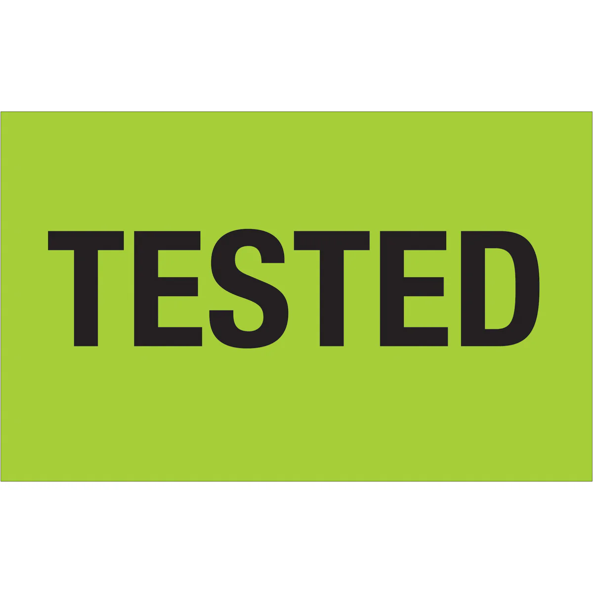 1 1/4 x 2" - "Tested" (Fluorescent Green) Labels 500/Roll