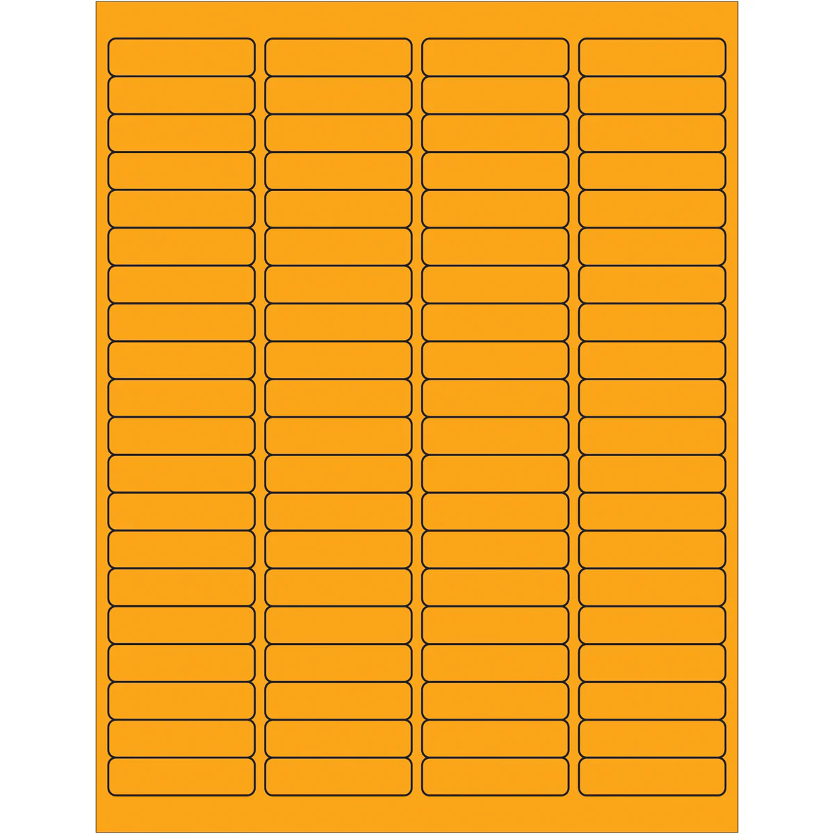 1 15/16 x 1/2" Fluorescent Orange Rectangle Laser Labels 8000/Case
