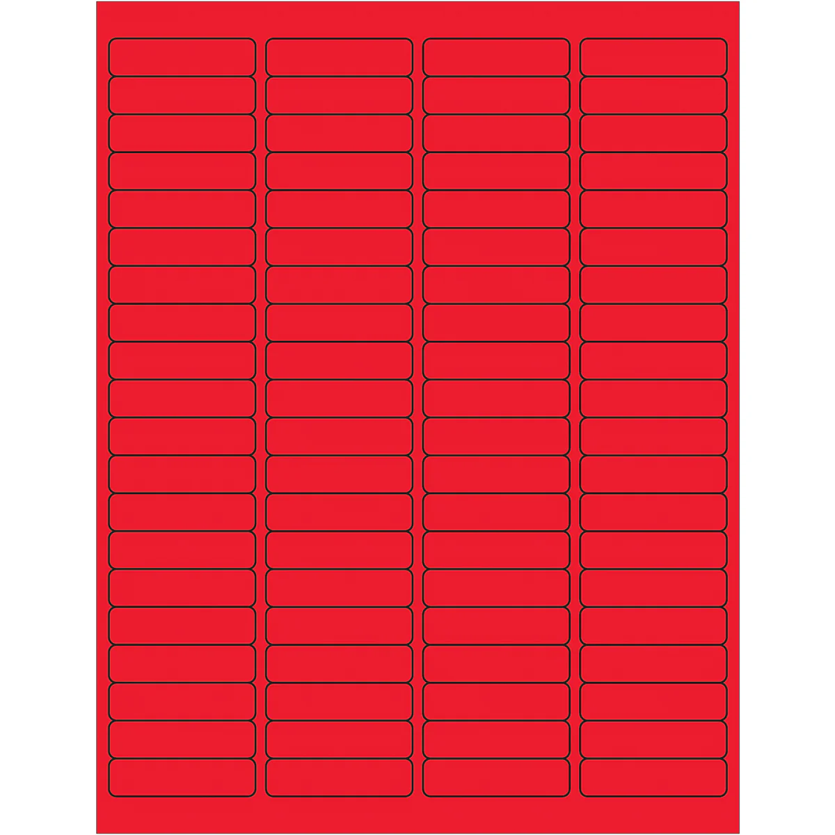 1 15/16 x 1/2" Fluorescent Red Rectangle Laser Labels 8000/Case