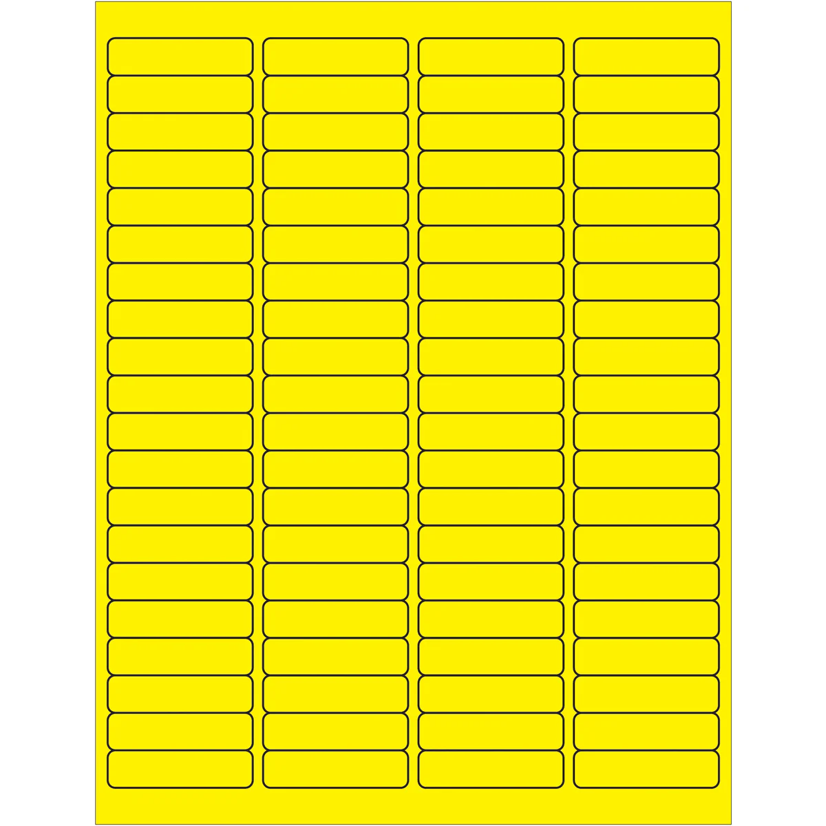 1 15/16 x 1/2" Fluorescent Yellow Rectangle Laser Labels 8000/Case