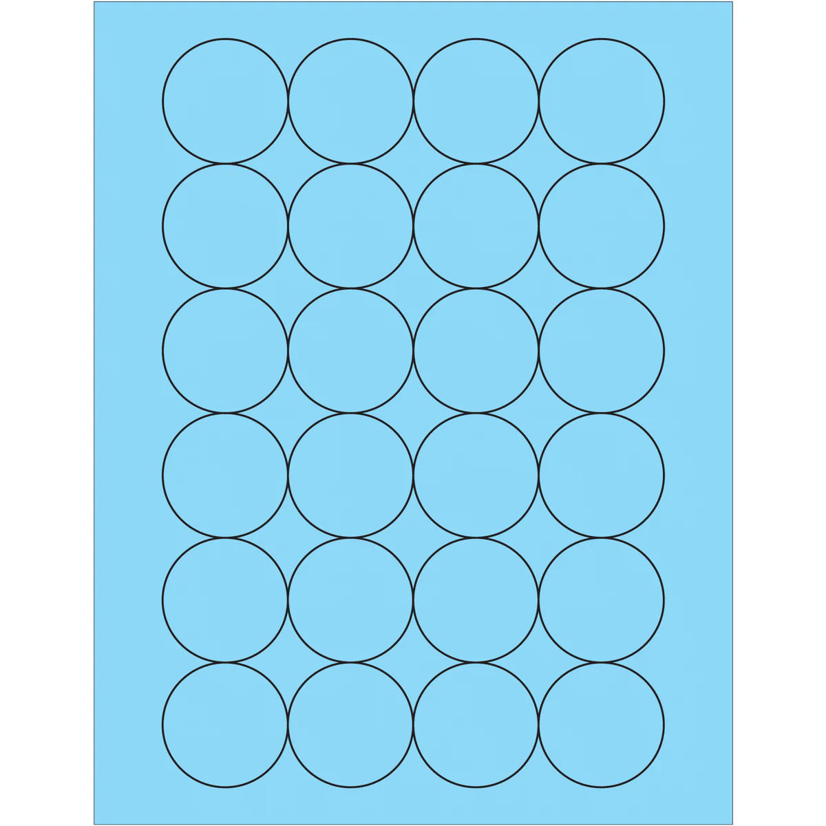 1 2/3" Fluorescent Pastel Blue Circle Laser Labels 2400/Case