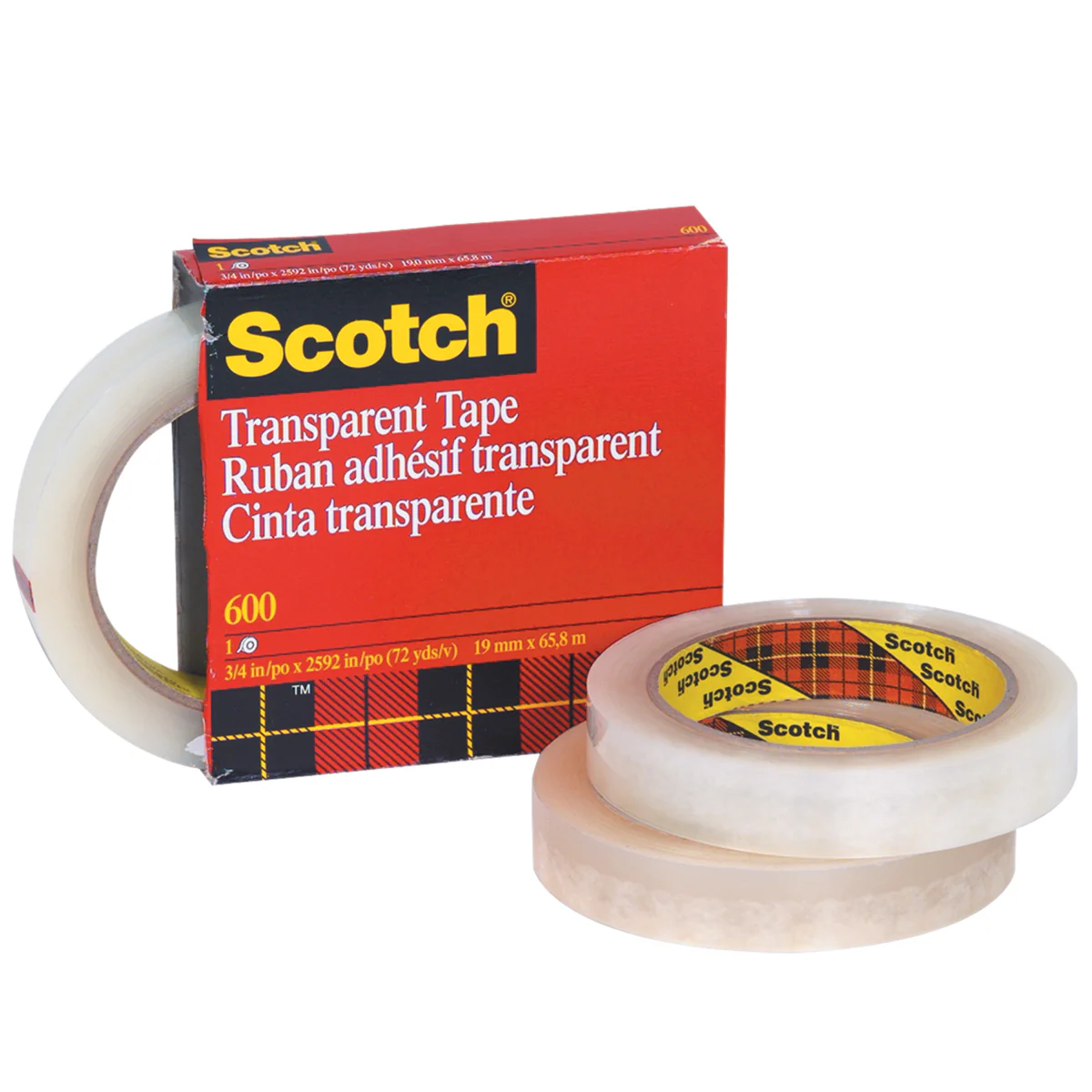 1/2" x 72 yds. (12 Pack) Scotch 600 MultiTask Tape 12/Case
