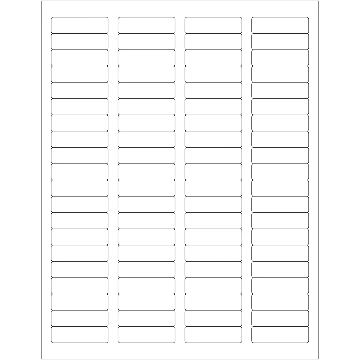1 3/4 x 1/2" White Rectangle Laser Labels - Master Case 80000/Case