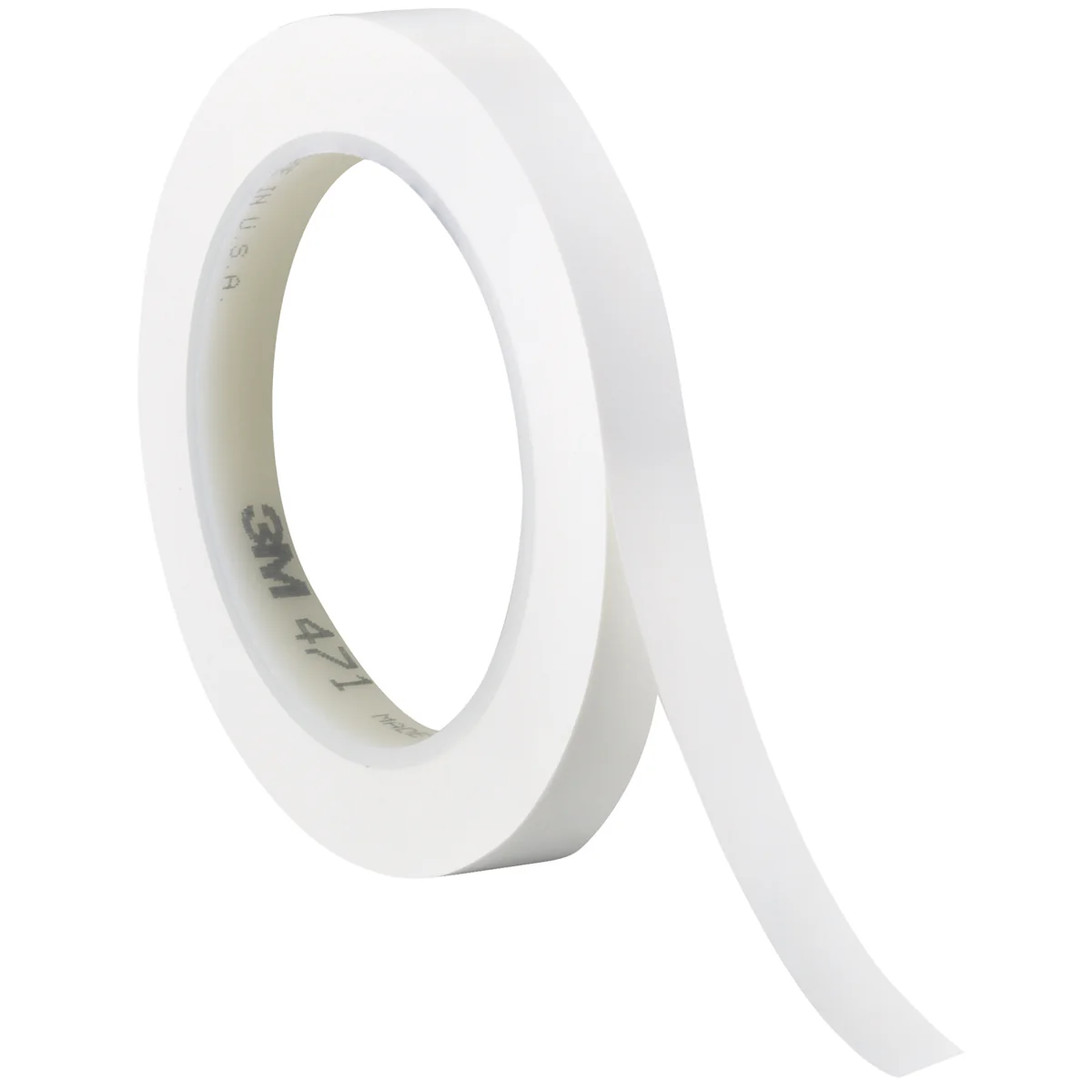 1/4" x 36 yds. White 3M 471 Vinyl Tape 144/Case