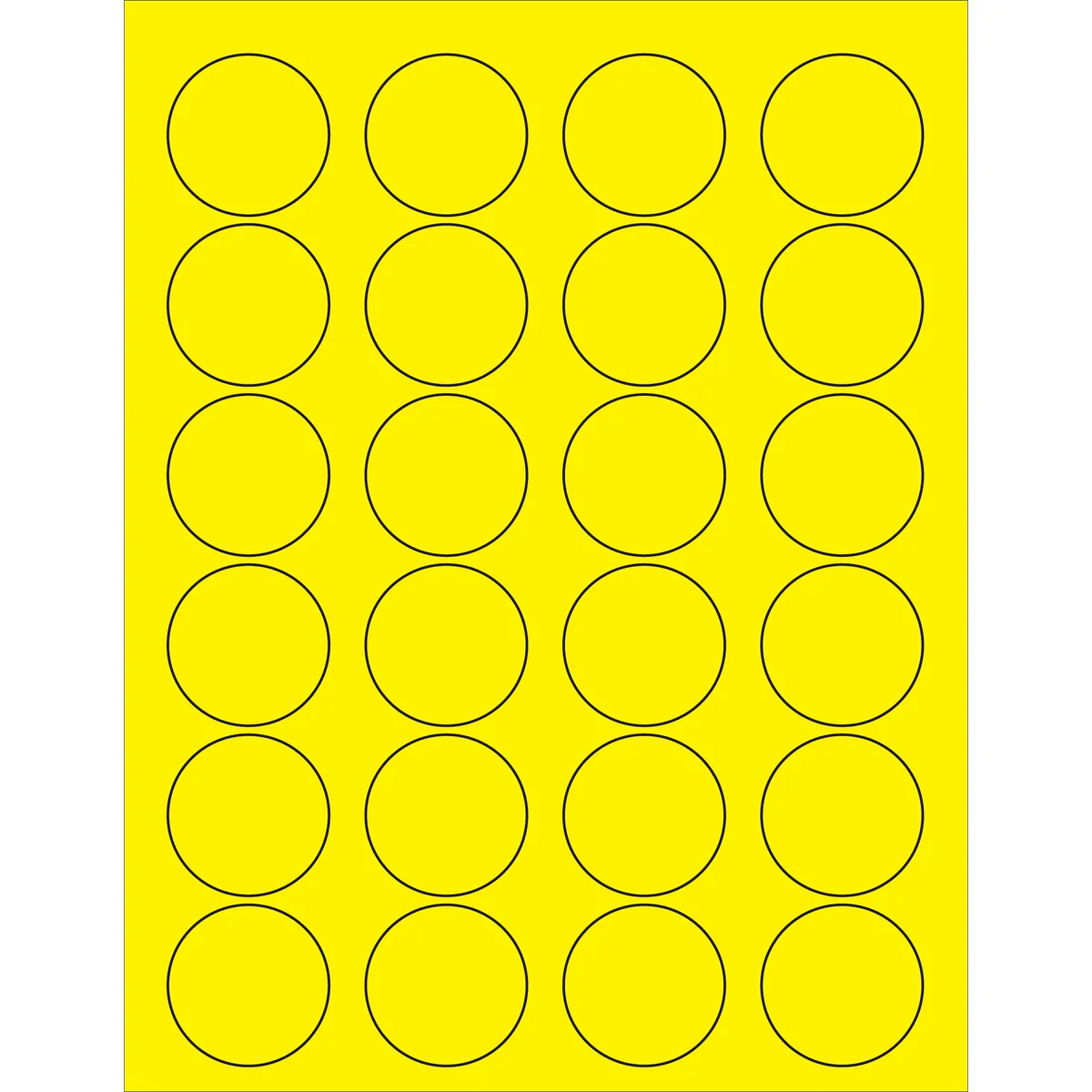 1 5/8" Fluorescent Yellow Circle Laser Labels 2400/Case