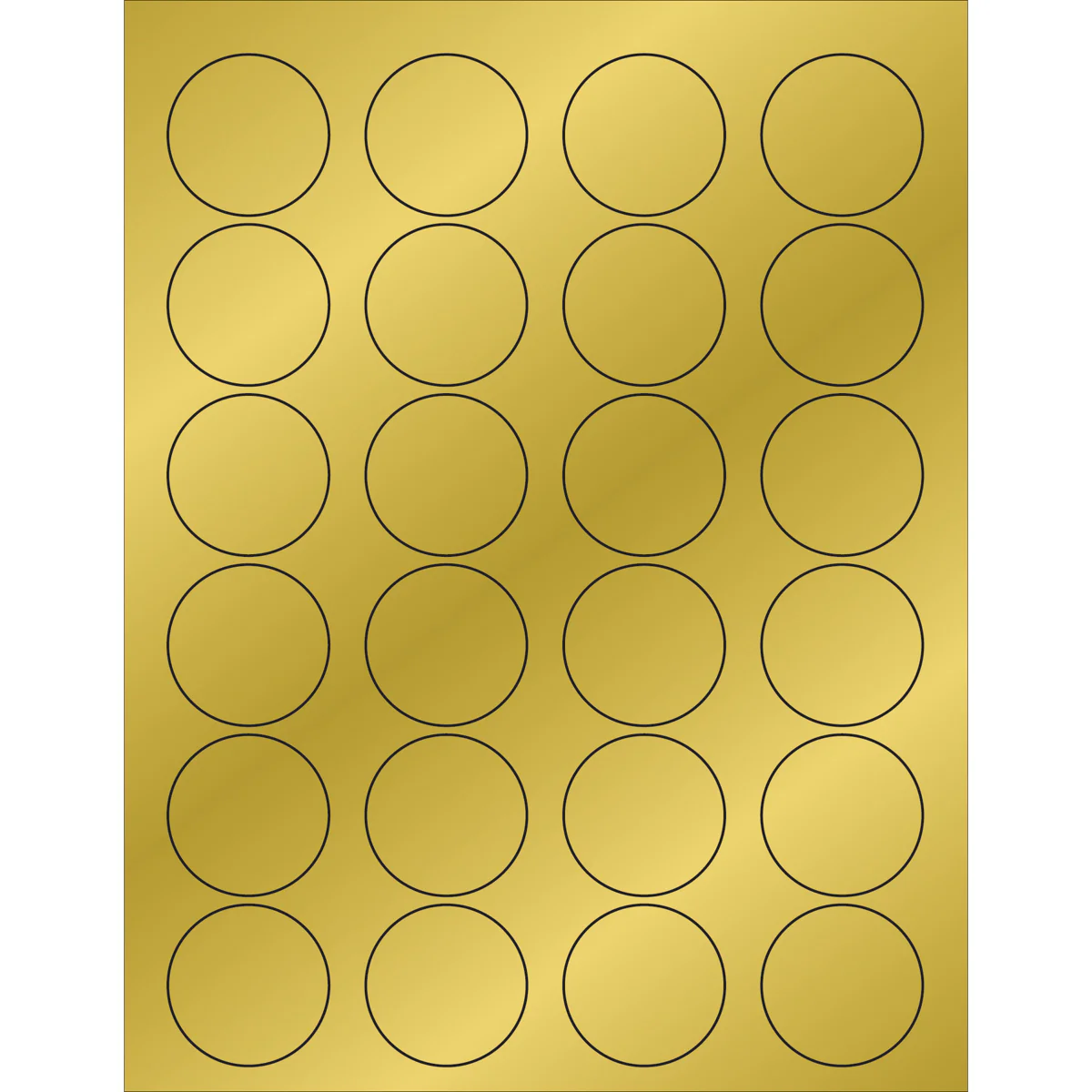 1 5/8" Gold Foil Circle Laser Labels 2400/Case