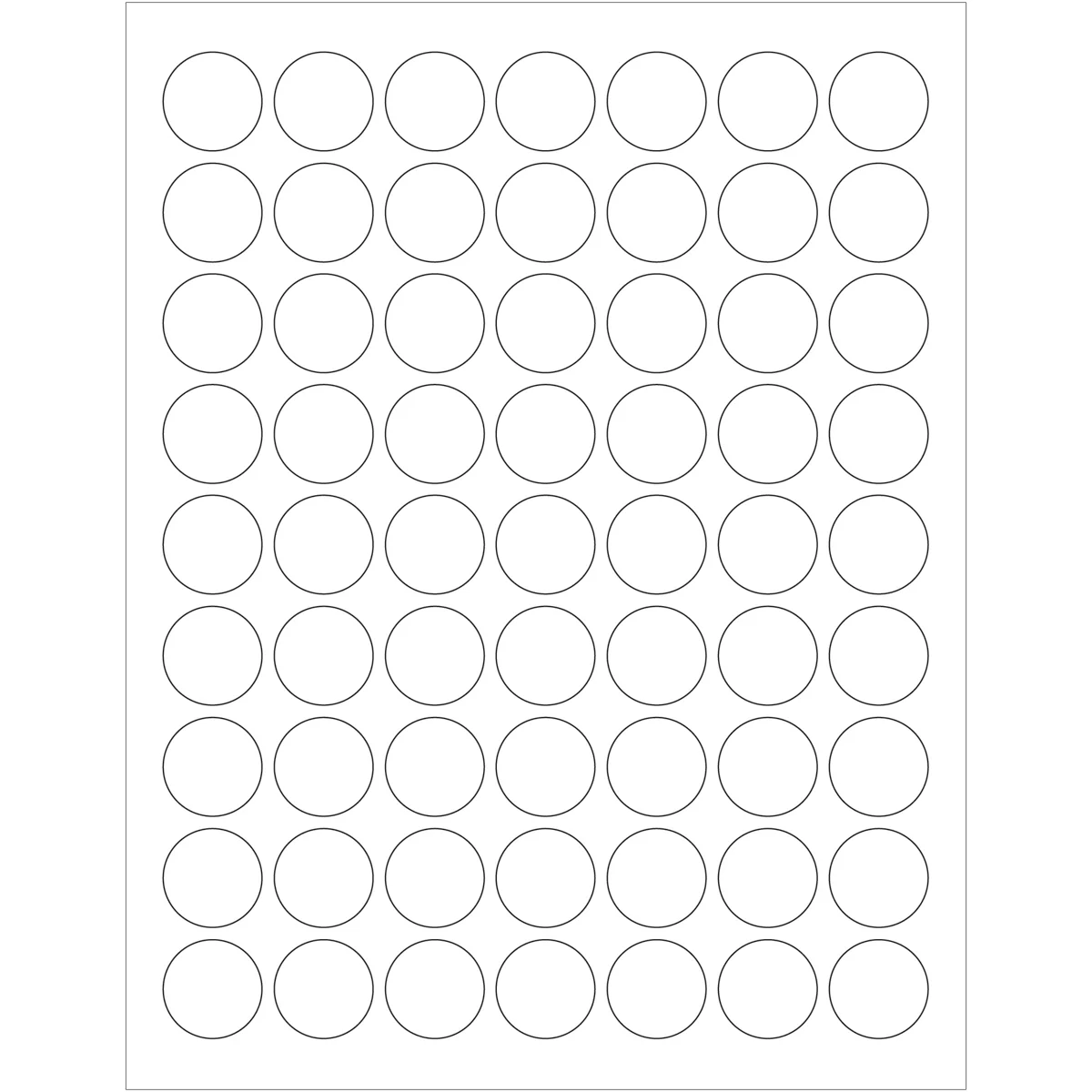 1" White Removable Circle Laser Labels 6300/Case