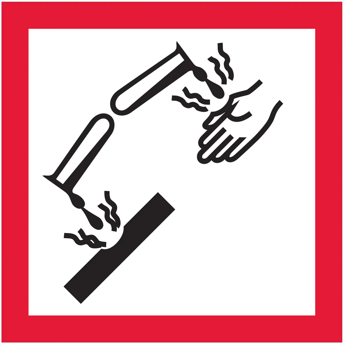 1 x 1" Pictogram - Corrosion Labels 500/Roll