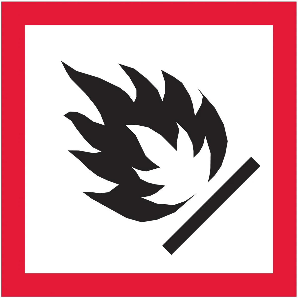1 x 1" Pictogram - Flame Labels 500/Roll