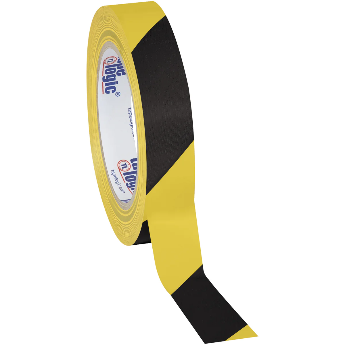 1" x 36 yds. Black/Yellow Striped Vinyl Safety Tape 3/Case