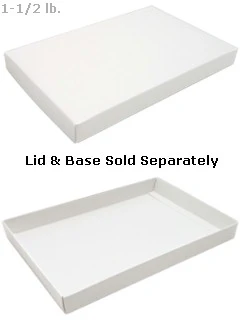 11-3/16 x 7-3/8 x 1-1/8 White 1-1/2 lb. Rectangular Candy Box LID 250/Case - Image 2