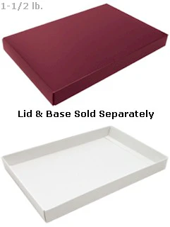 11 x 7-1/4 x 1-1/8 White 1-1/2 lb. Rectangular Candy Box BASE 250/Case - Image 2