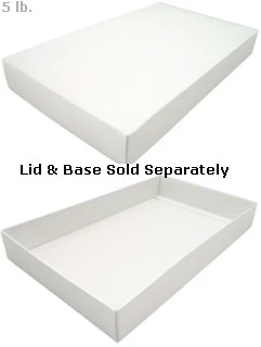 14-3/4 x 9 x 2 White 5 lb. Rectangular Candy Box BASE 50/Case - Image 2