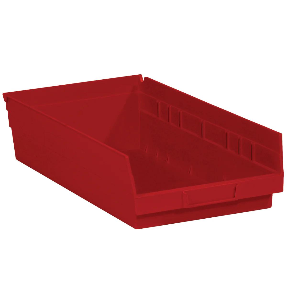 17 7/8 x 11 1/8 x 4 Red Plastic Shelf Bin Boxes 8/Case