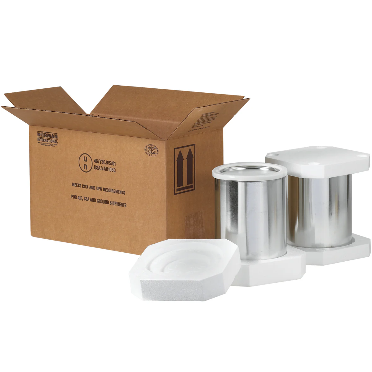 17 x 8 1/2 x 9 5/16 2 - 1 Gallon Foam Haz Mat Shipper Kit