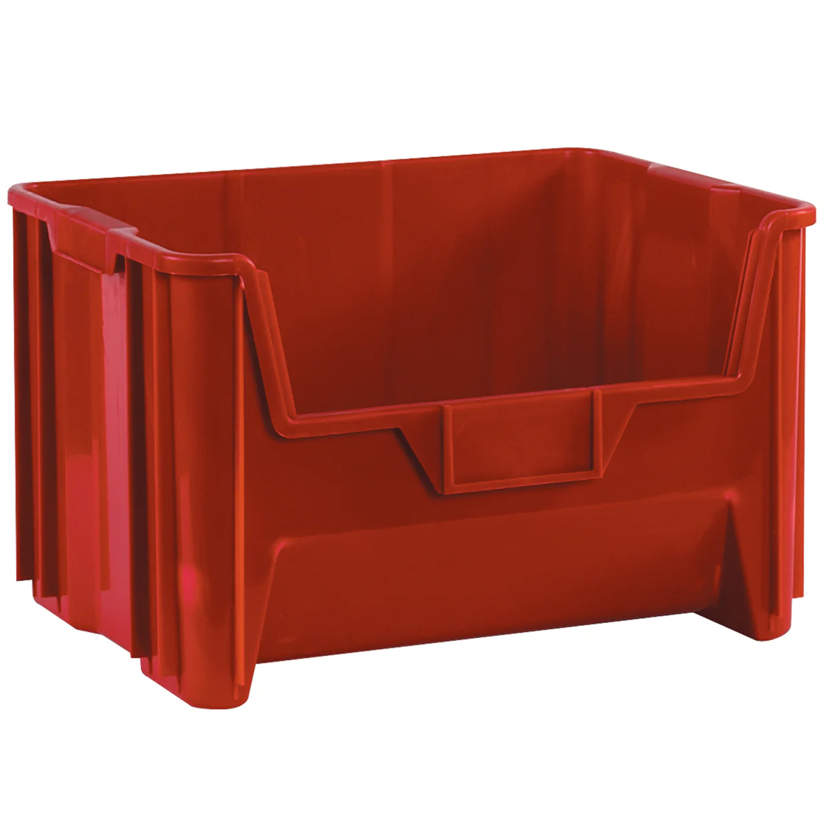 19 7/8 x 15 1/4 12 7/16 Red Plastic Bin Boxes 3/Case