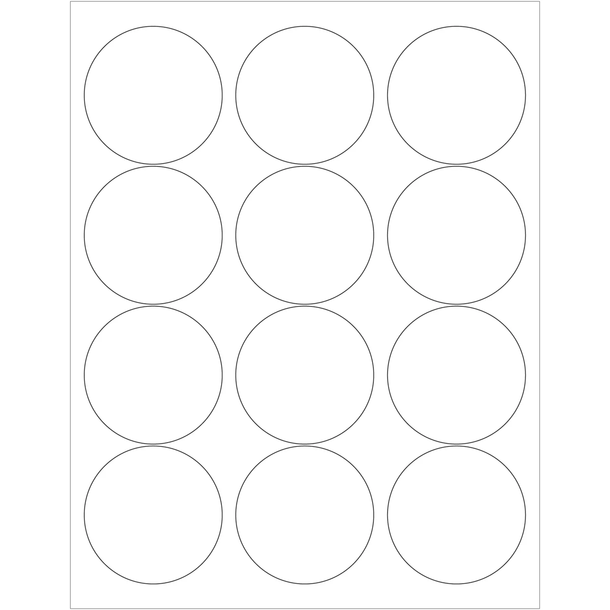 2 1/2" White Circle Laser Labels 1200/Case