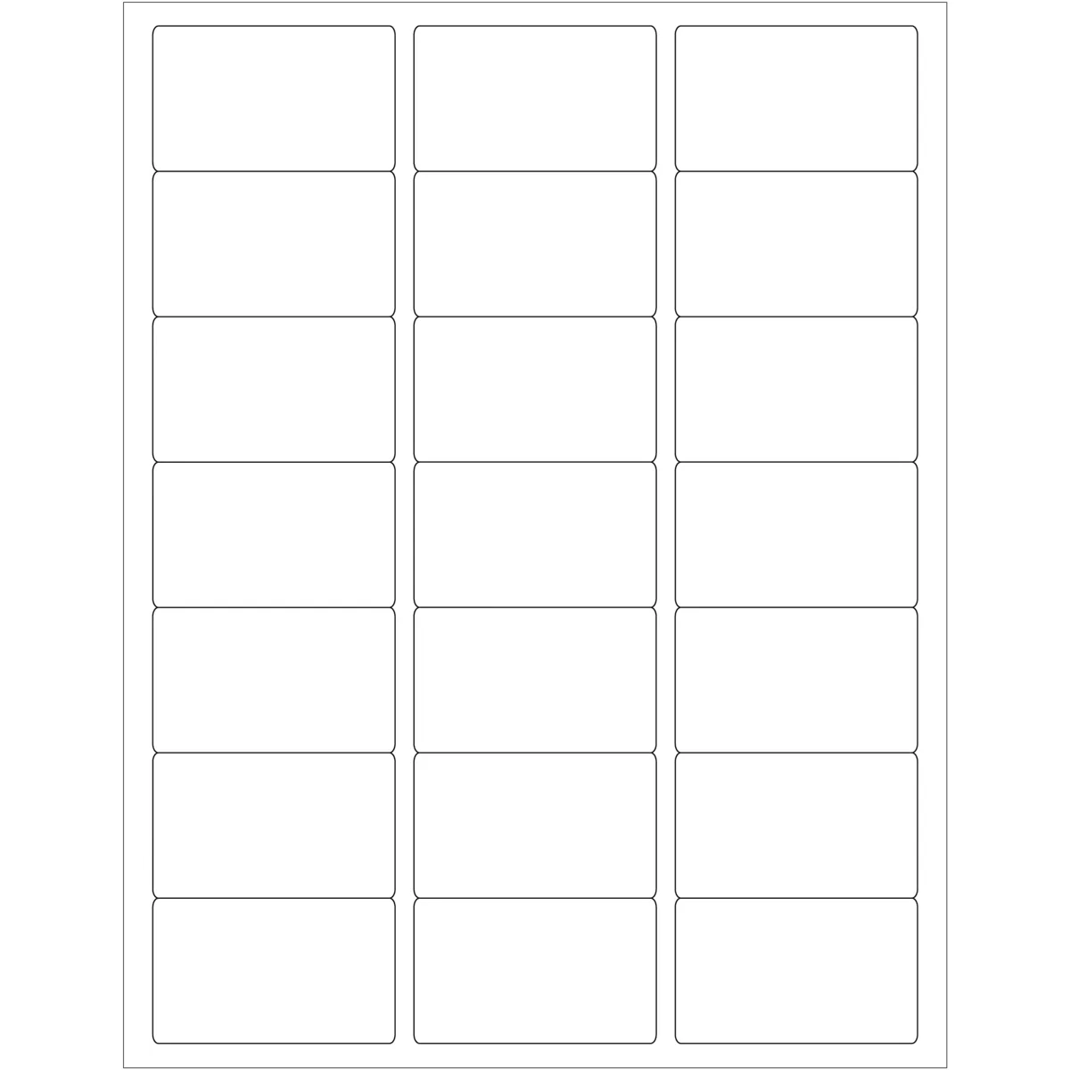 2 1/2 x 1 1/2" White Rectangle Laser Labels 2100/Case
