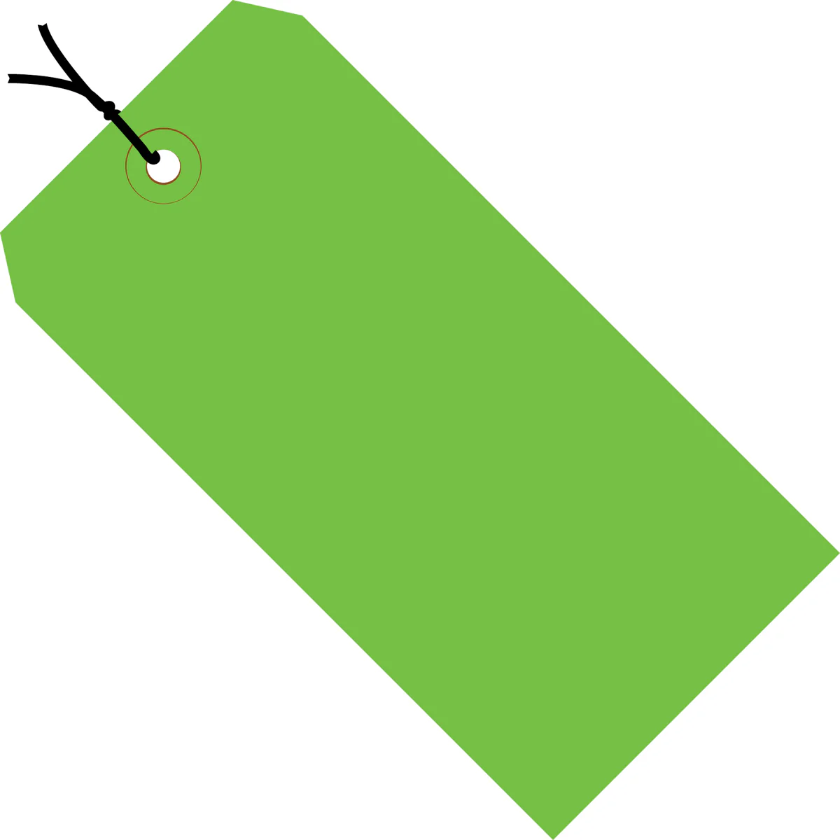 2-3/4 x 1-3/8 Pre-Strung Green Tags (THICK BOARD - 13 POINT) 1000/Case