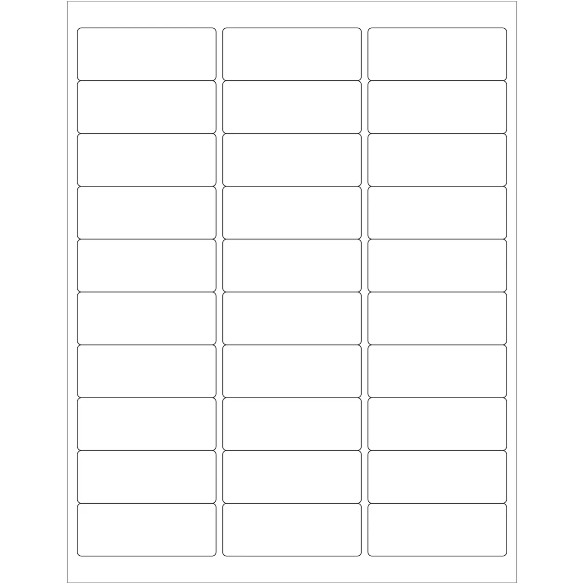 2 5/8 x 1" Weather-Resistant Laser Labels 3000/Case