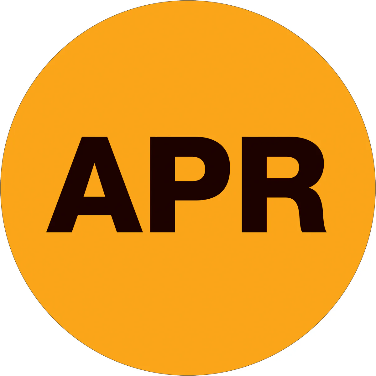2" Circle - "APR" (Fluorescent Orange) Months of the Year Labels 500/Roll