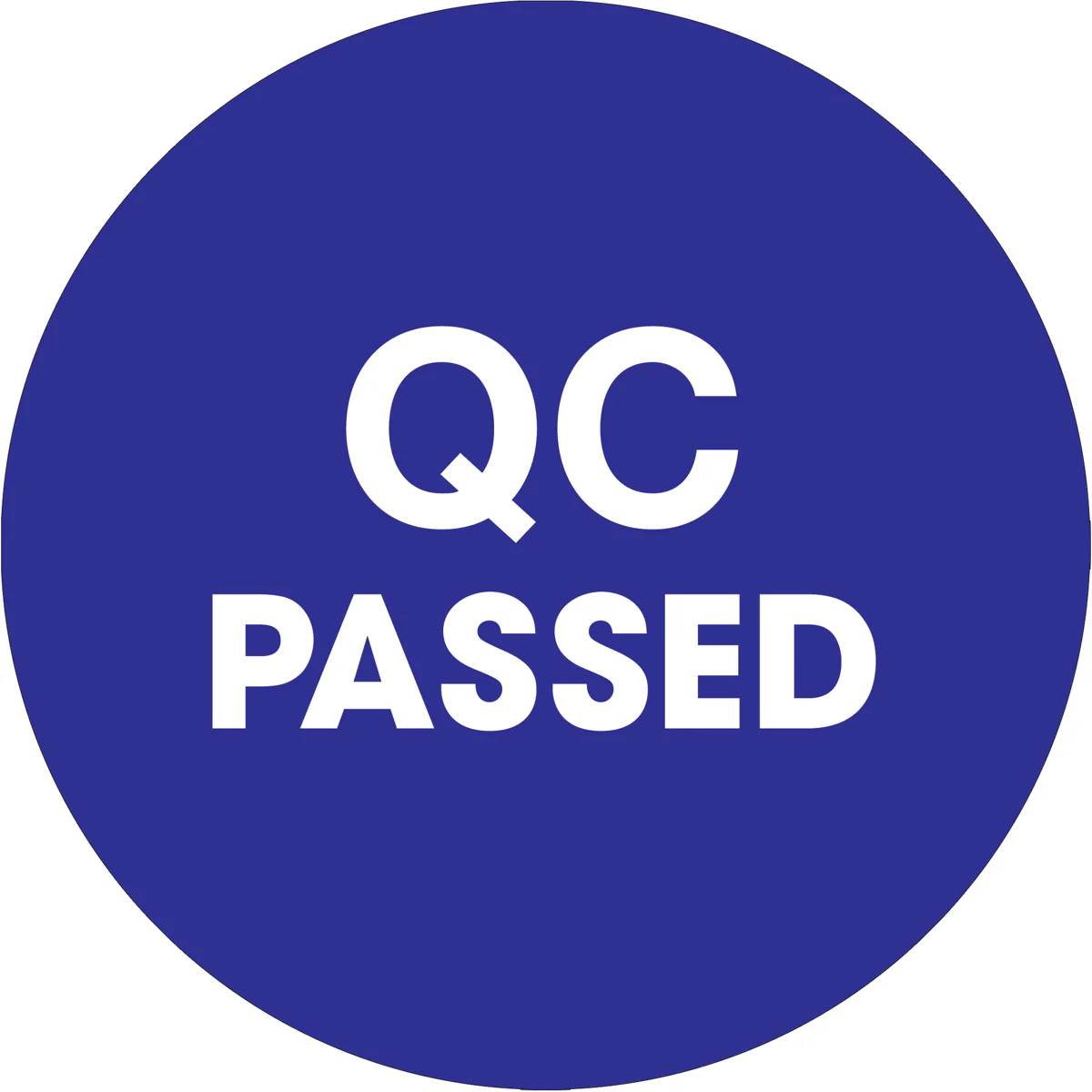 2" Circle - "QC Passed" Blue Labels 500/Roll