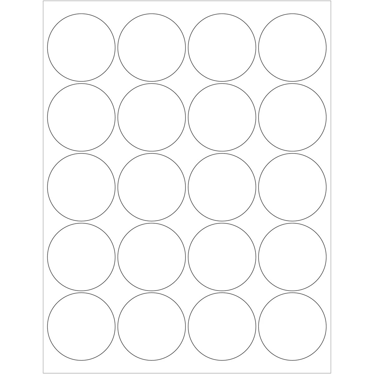 2" Glossy White Circle Laser Labels 2000/Case