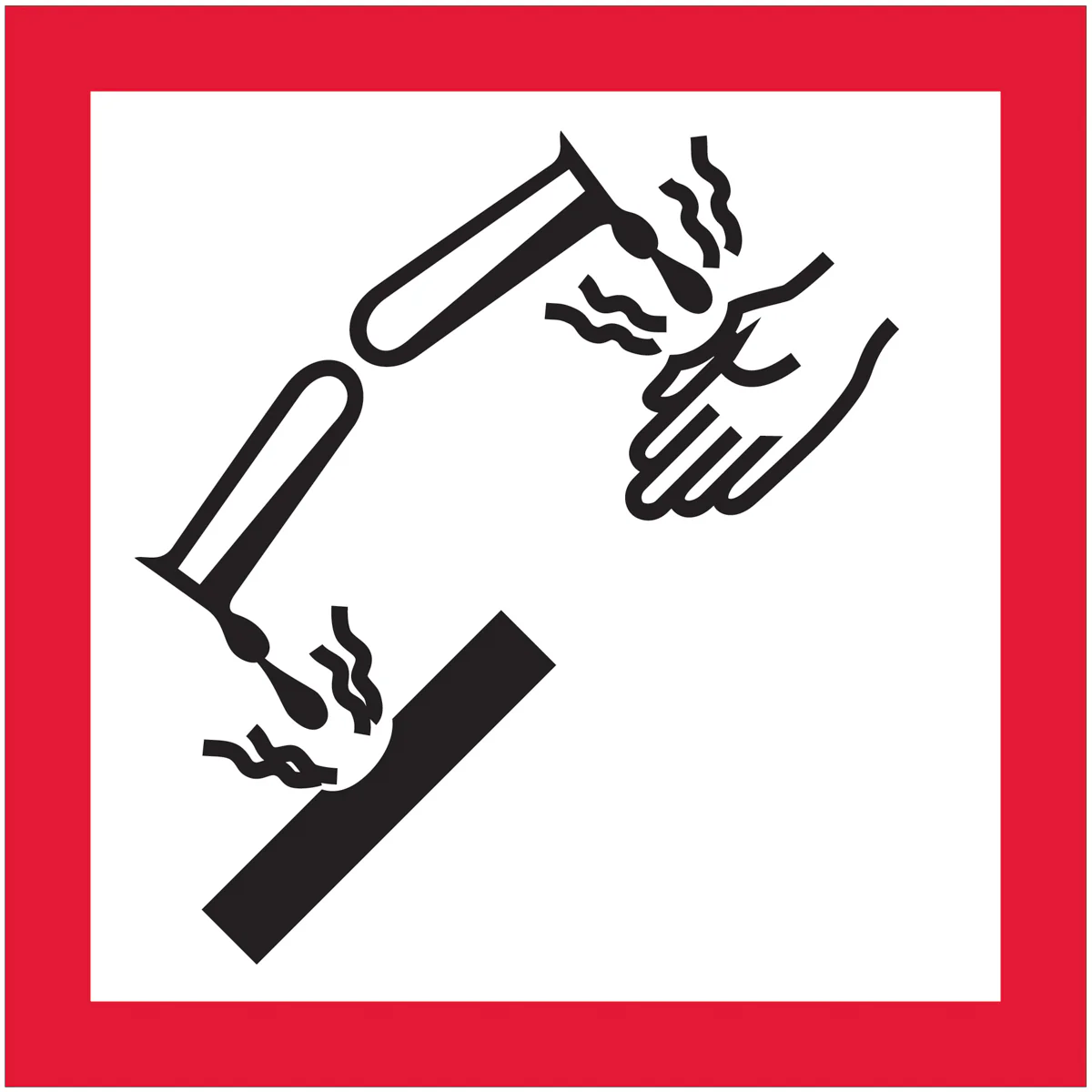 2 x 2" Pictogram - Corrosion Labels 500/Roll