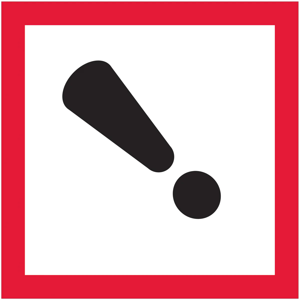2 x 2" Pictogram - Exclamation Mark Labels 500/Roll
