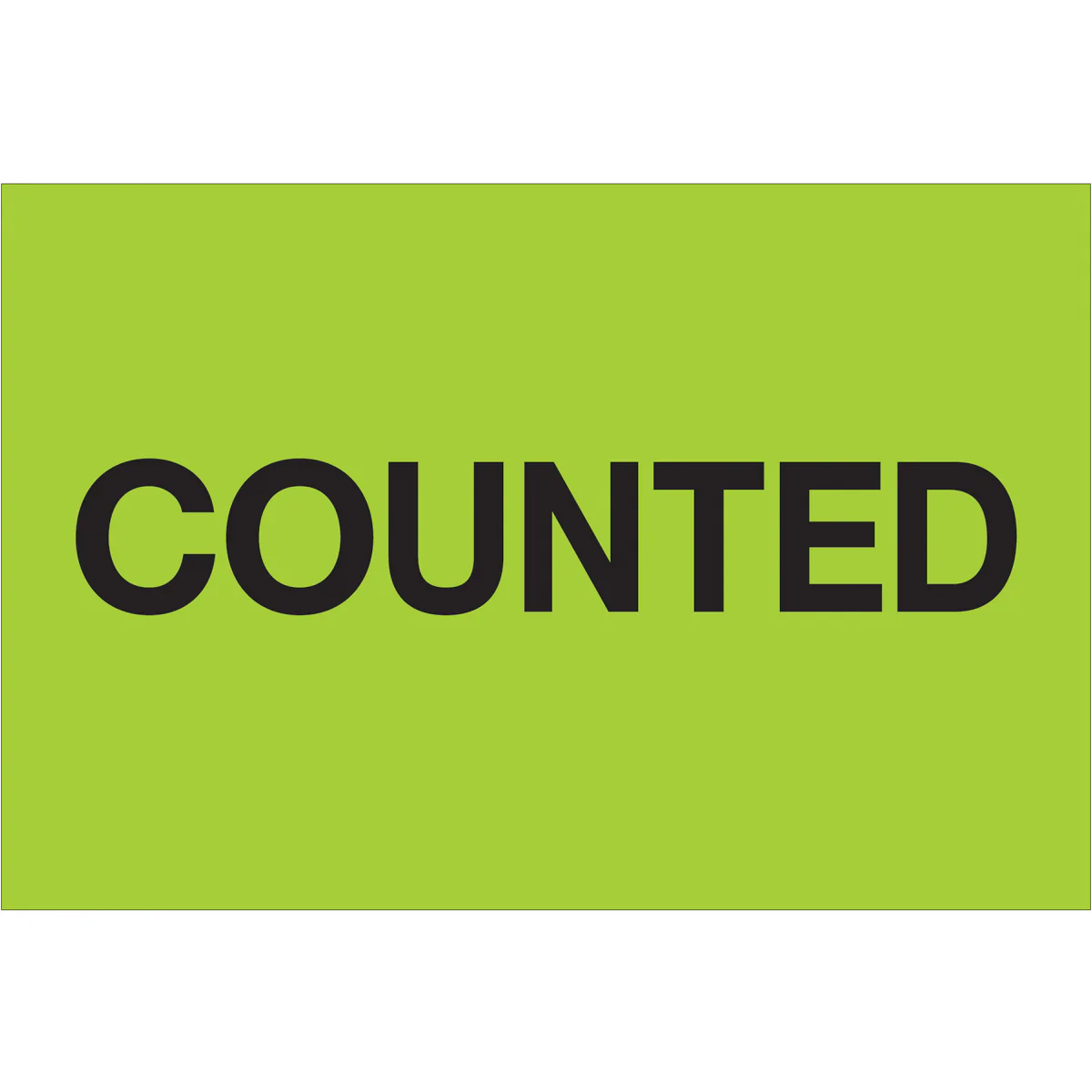 2 x 3" - "Counted" (Fluorescent Green) Labels 500/Roll