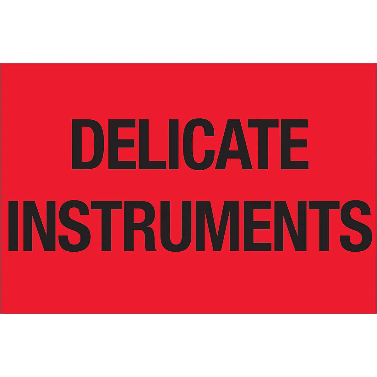 2 x 3" - "Delicate Instruments" (Fluorescent Red) Labels 500/Roll