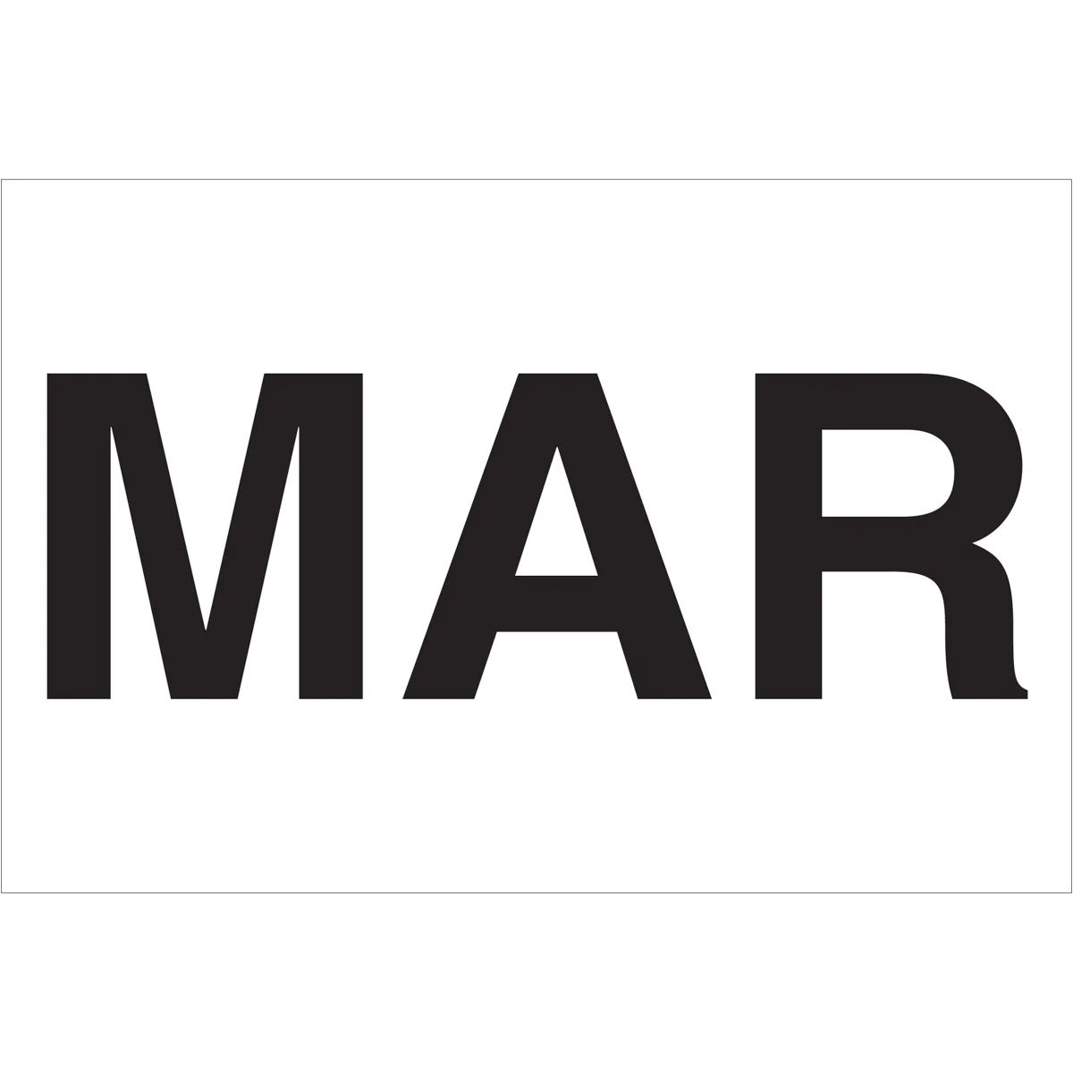 2 x 3" - "MAR" (White) Months of the Year Labels 500/Roll