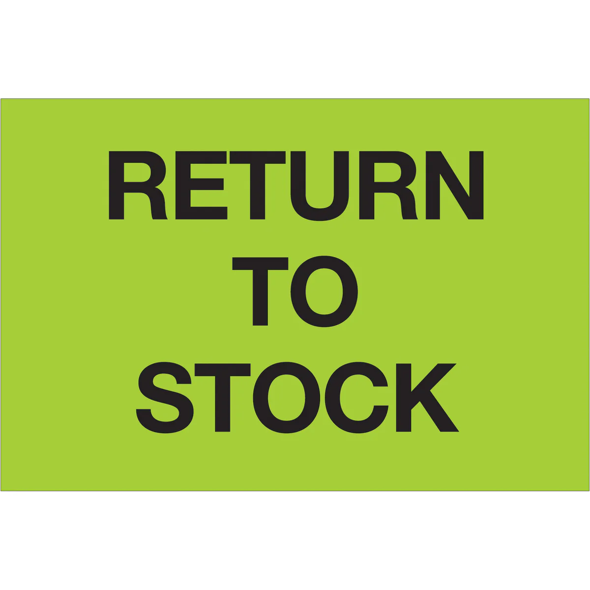 2 x 3" - "Return To Stock" (Fluorescent Green) Labels 500/Roll