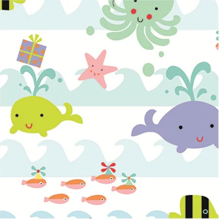 24" x 100 Feet Sea Babies Cutter Box Gift Wrap