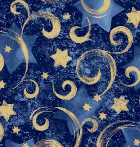 24" x 417 Feet Gold Star Chanukah Half Ream Gift Wrap