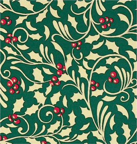 24" x 417 Feet Golden Holly Half Ream Gift Wrap