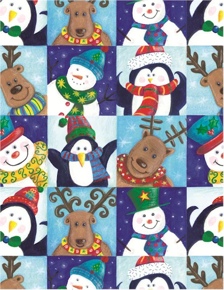 24" x 417 Feet Winter Fun Half Ream Gift Wrap