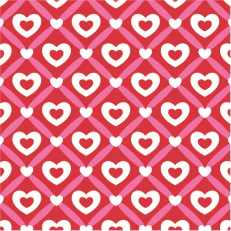 24" x 833 Feet Heart Lattice Full Ream Gift Wrap