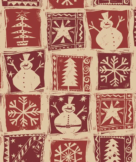 24" x 833 Feet Homespun Christmas Kraft Full Ream Gift Wrap