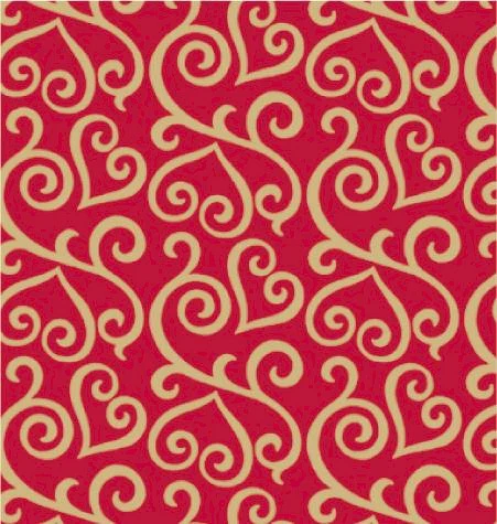 24" x 833 Feet Scrolled Hearts Full Ream Gift Wrap