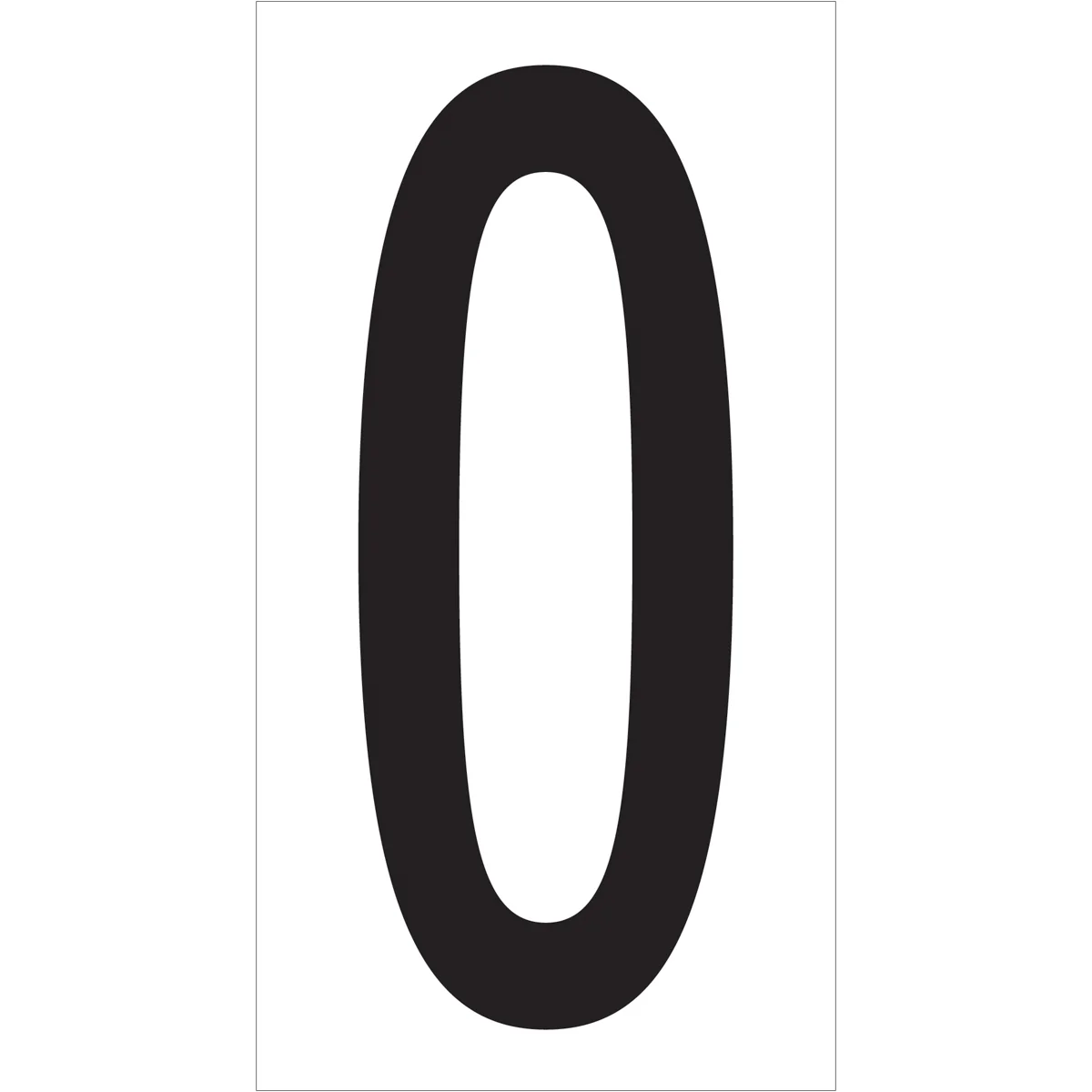 3 1/2" "0" Vinyl Warehouse Number Labels 50/Case
