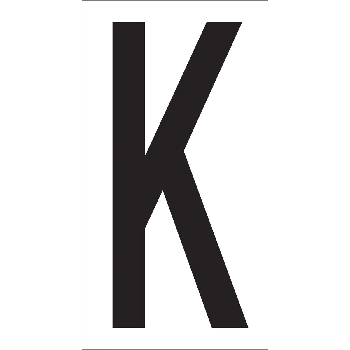 3 1/2" "K" Vinyl Warehouse Letter Labels 50/Case