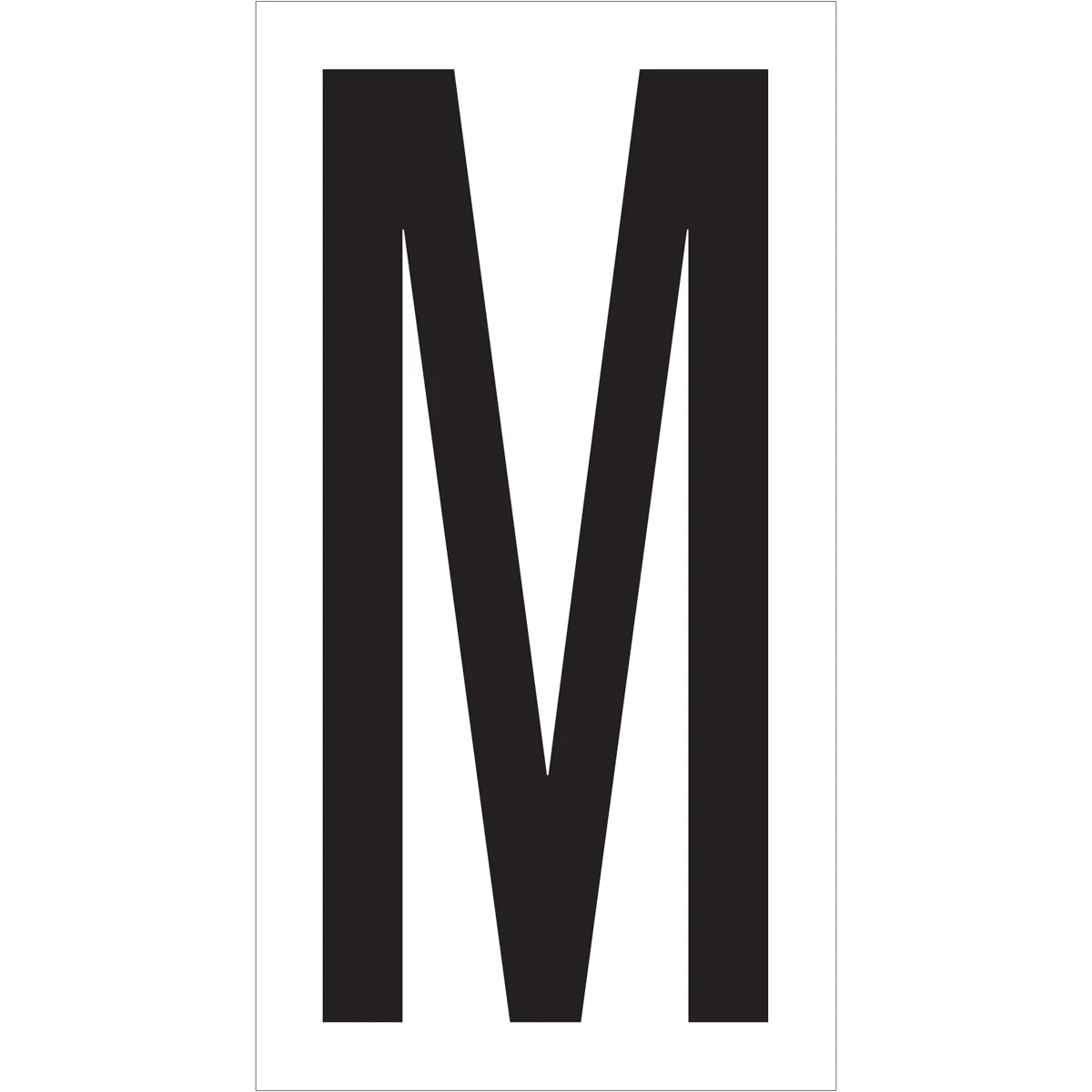3 1/2" "M" Vinyl Warehouse Letter Labels 50/Case