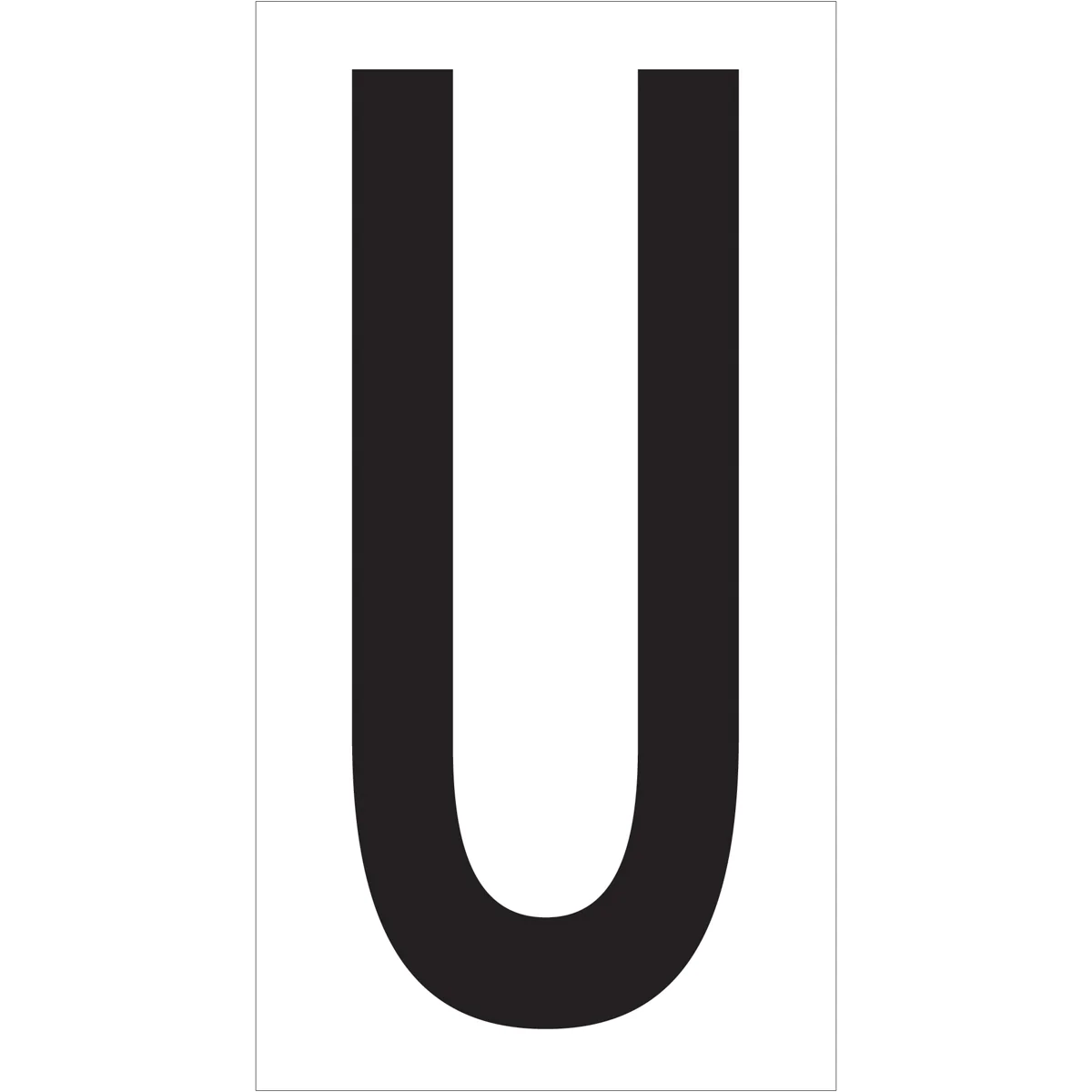 3 1/2" "U" Vinyl Warehouse Letter Labels 50/Case