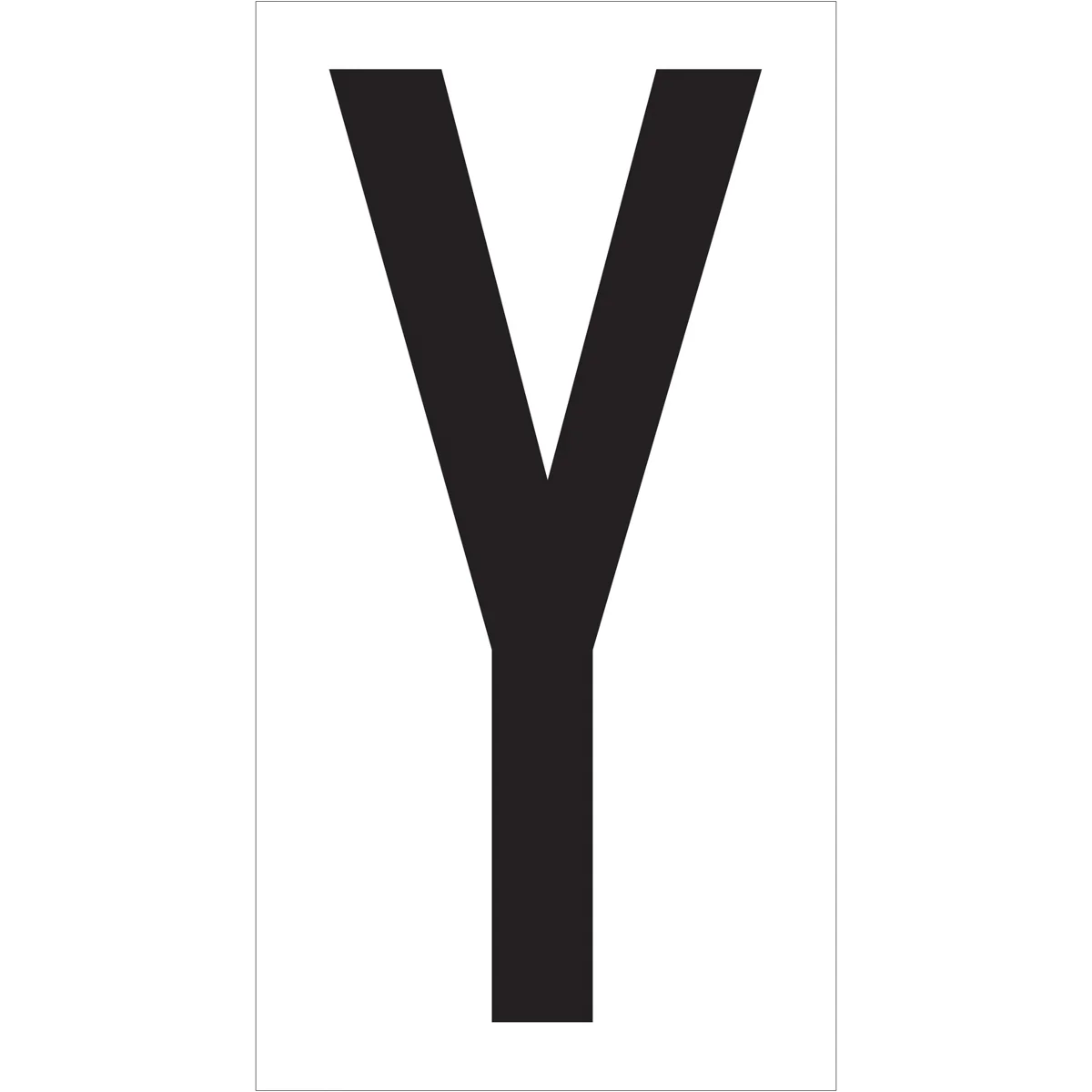 3 1/2" "Y" Vinyl Warehouse Letter Labels 50/Case